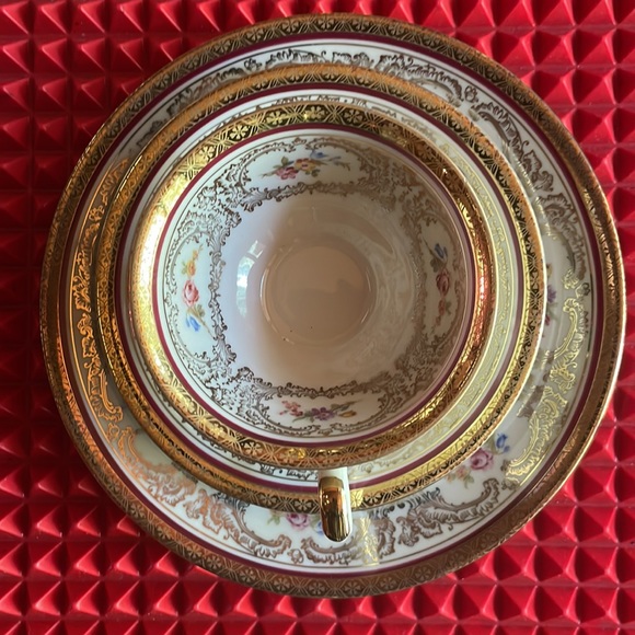 BEAUTIFUL ANTIQUE SELTMANN  3 PIECE  TEACUP AND SAUCER